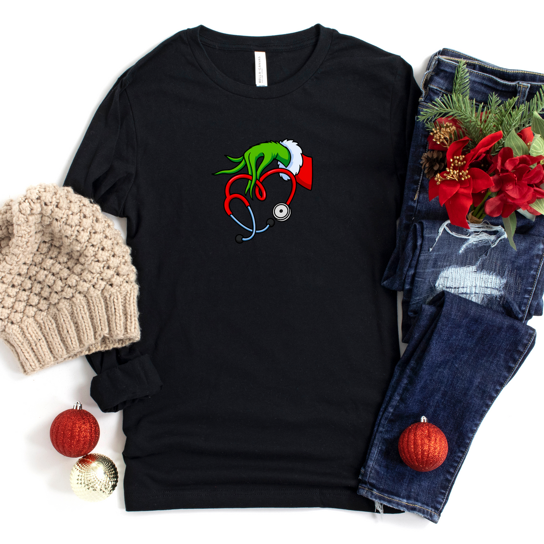 Snappy Grinch Long Sleeve Underscrub Comfort Tee