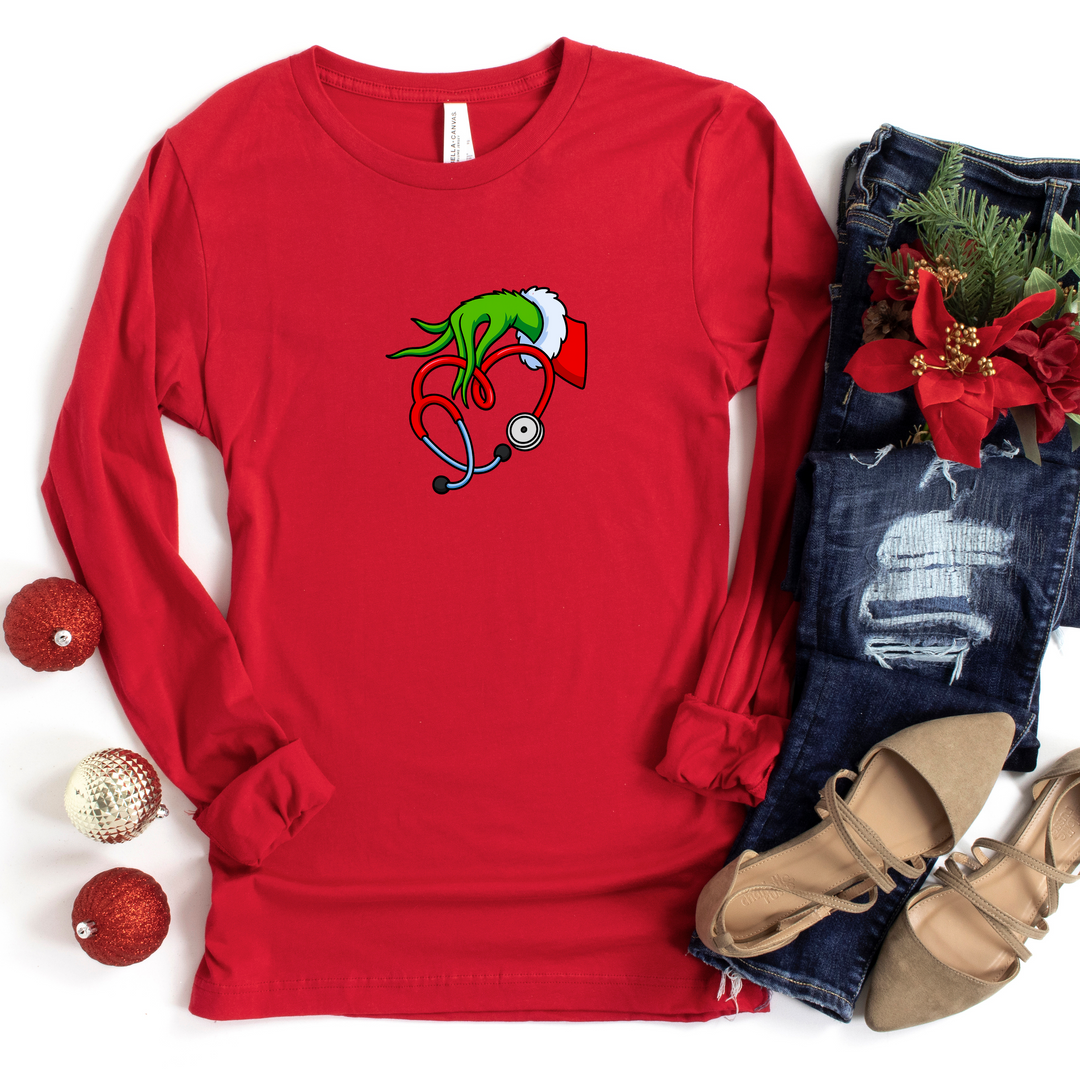 Snappy Grinch Long Sleeve Underscrub Comfort Tee