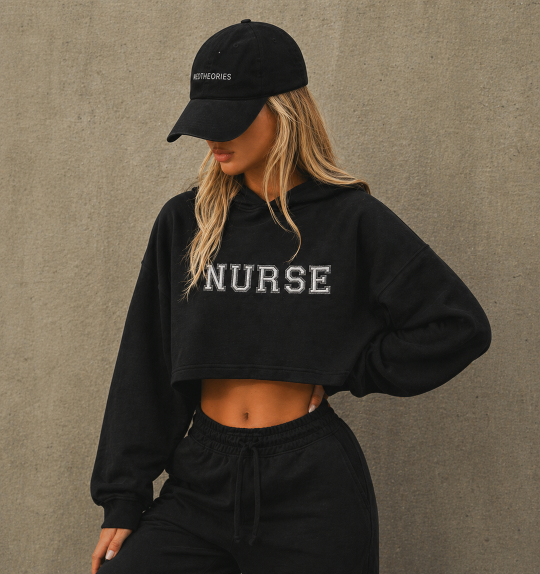 NURSE Varsity Cropped Hoodie