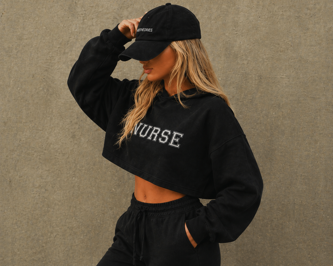NURSE Varsity Cropped Hoodie
