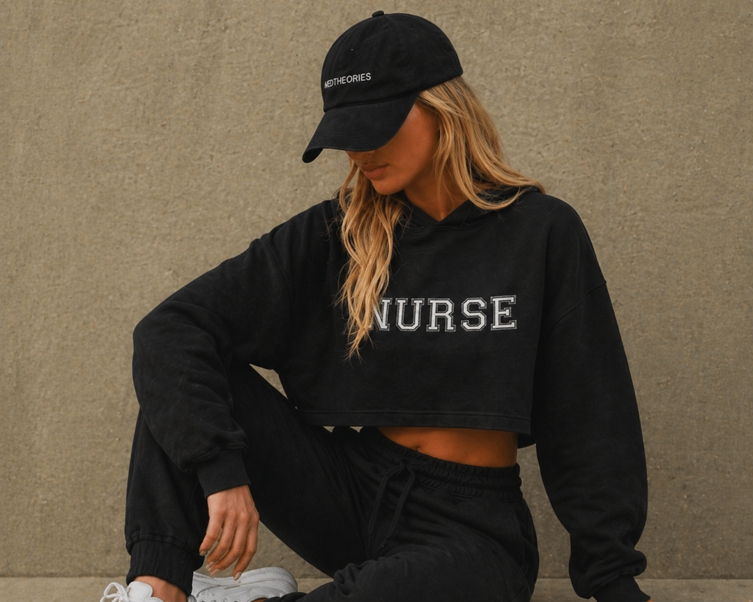NURSE Varsity Cropped Hoodie