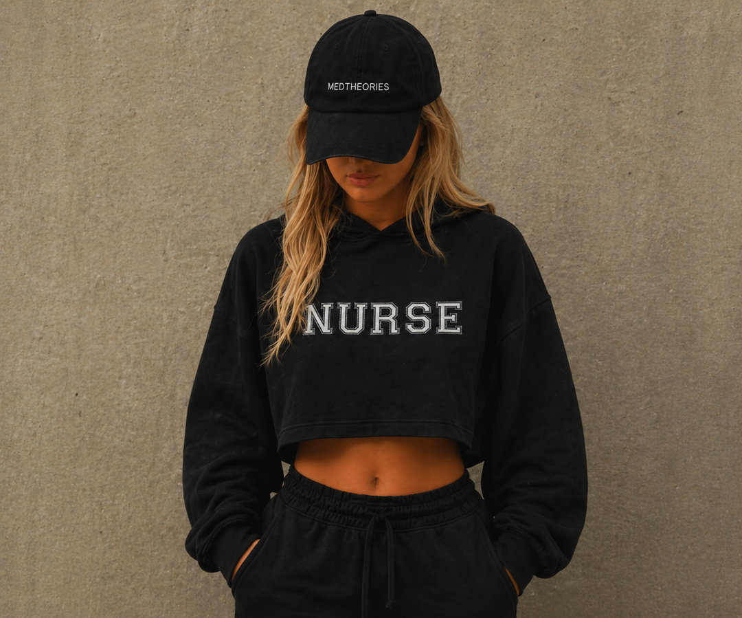 NURSE Varsity Cropped Hoodie
