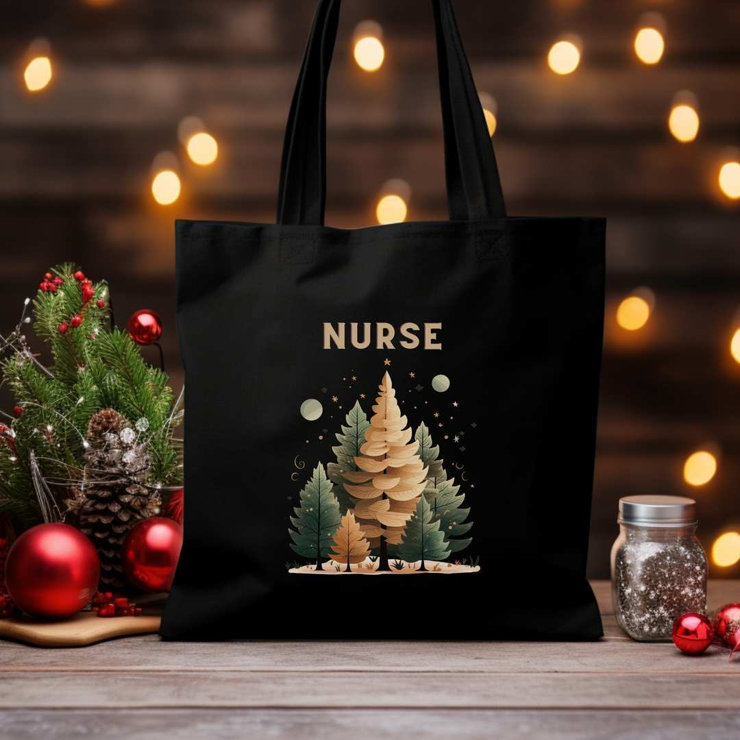 Christmas Nurse Forest Eco Tote Bag