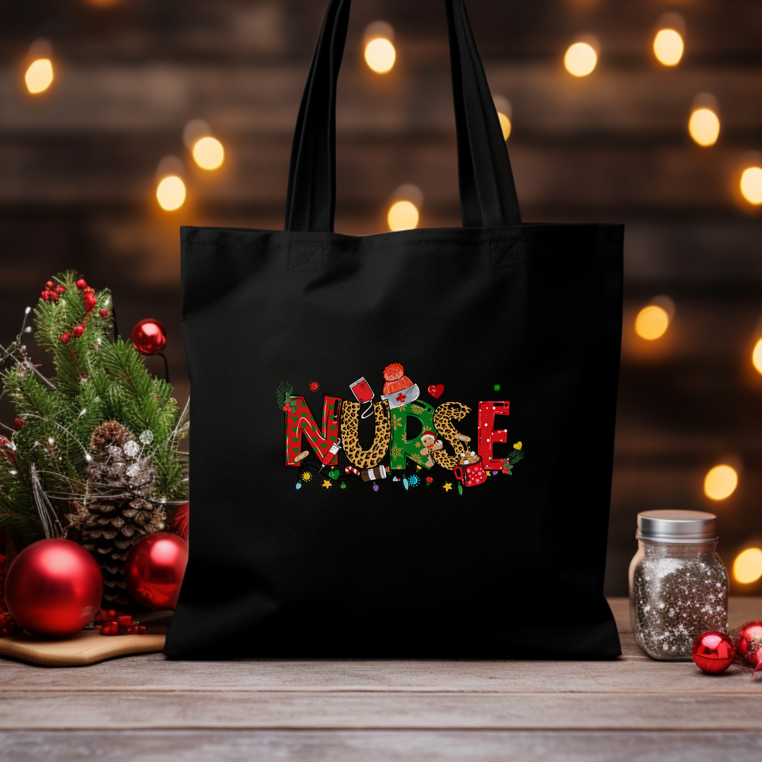 Christmas Nurse Lights Eco Tote Bag