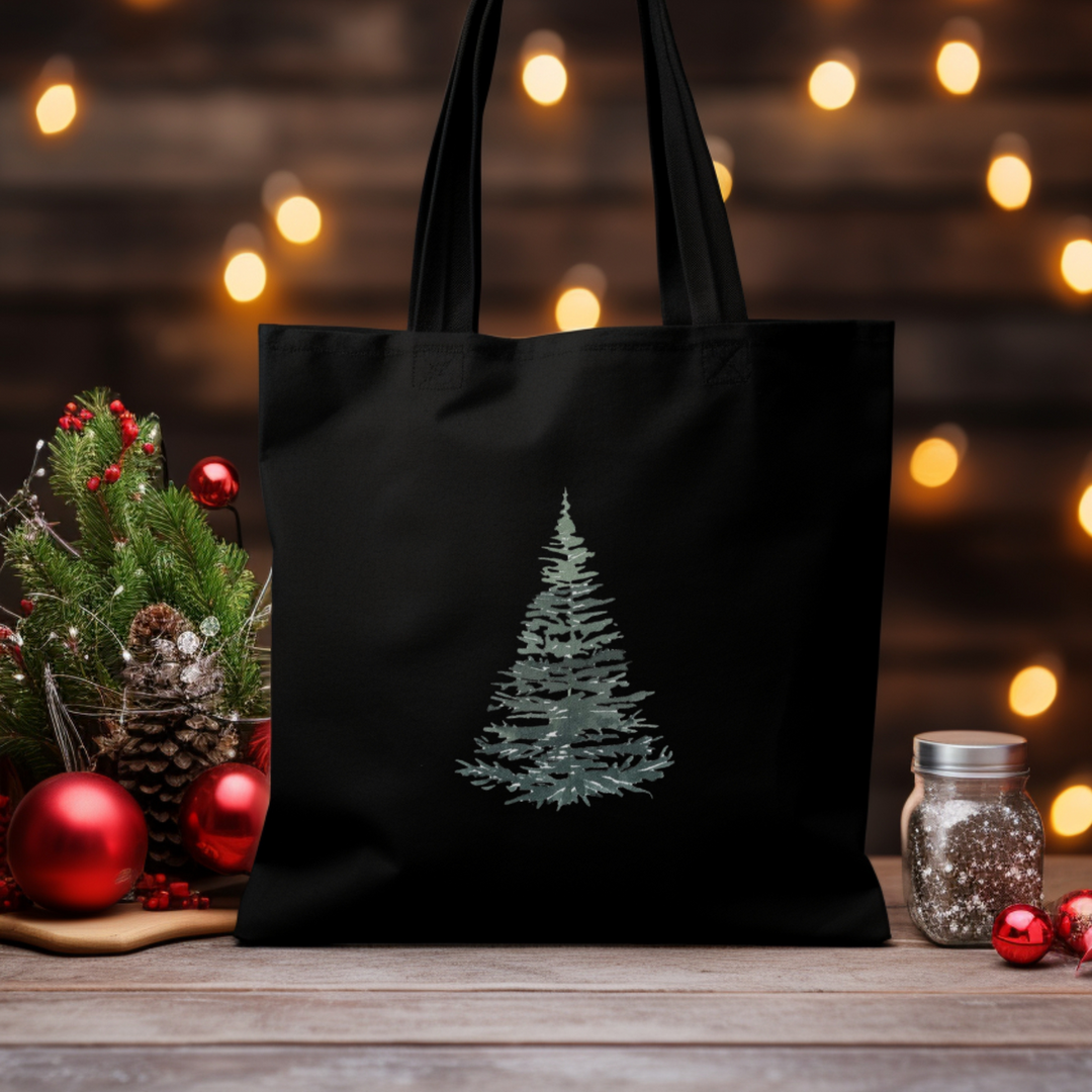 Organic Cotton Tote Bag - Christmas Tree
