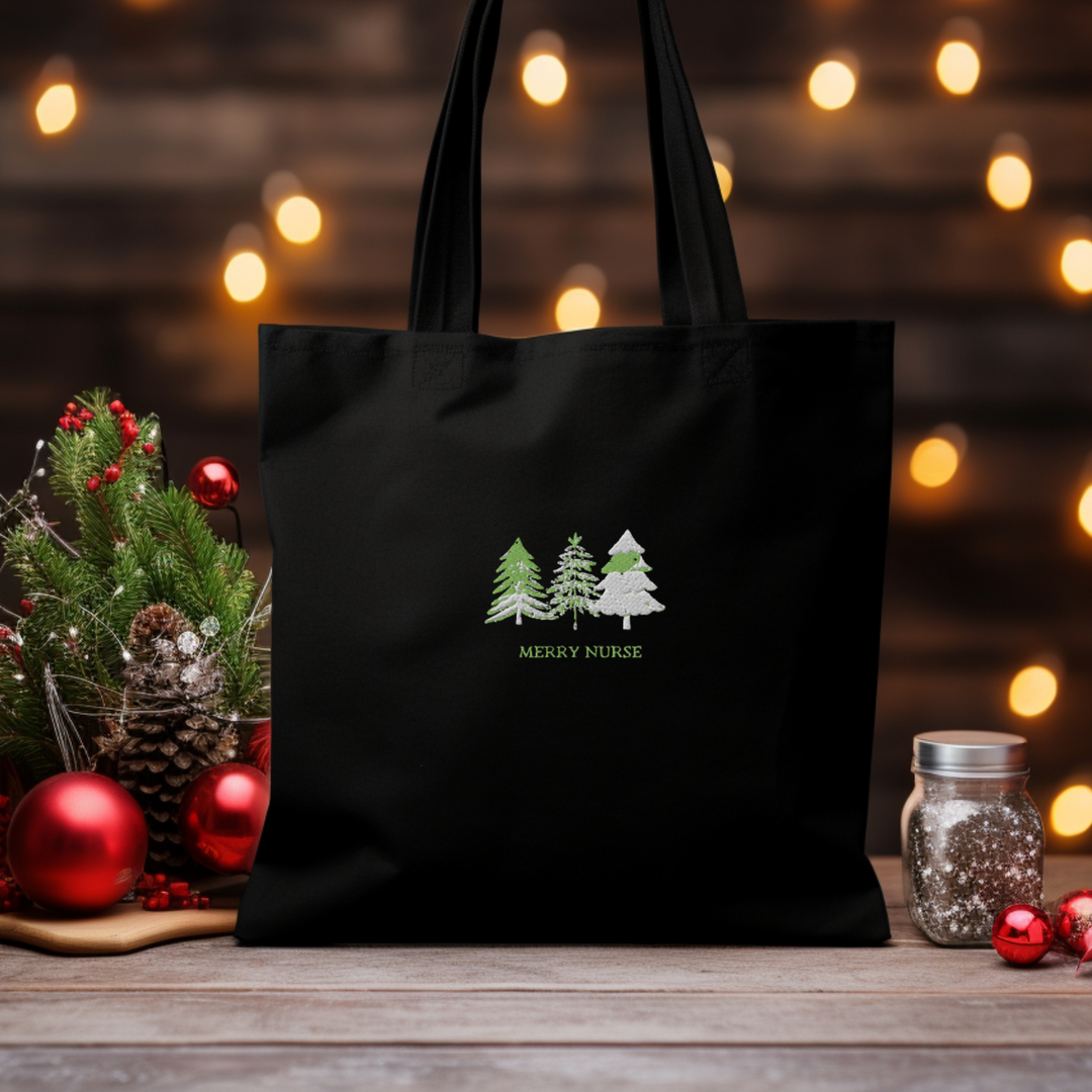 Embroidered Vail Christmas Nurse Eco Tote Bag