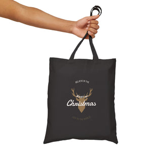 Believe In The Magic Of Christmas Cotton Canvas Tote Bag - MedTheories