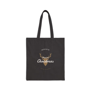 Believe In The Magic Of Christmas Cotton Canvas Tote Bag - MedTheories