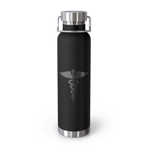 Black Caduceus Copper Vacuum Insulated Bottle, 22oz - MedTheories