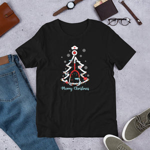 Christmas Tree Stethoscope Unisex T - Shirt - MedTheories