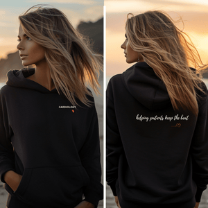 Double Sided Cardiology Keeping The Beat Unisex Eco Raglan Hoodie - MedTheories