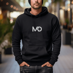 Embroidered Bold MD StreetWear Unisex Eco Raglan Hoodie - MedTheories