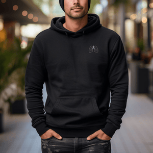 Embroidered Lung Unisex Eco Raglan Hoodie - MedTheories