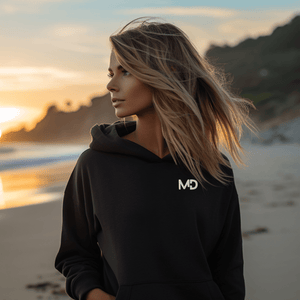 Embroidered Minimal Bold MD StreetWear Unisex Eco Raglan Hoodie - MedTheories