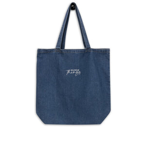 Embroidered Nurse Things Organic Denim Tote Bag - MedTheories