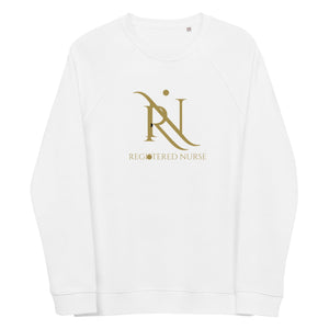 Gold Tone Registered Nurse Unisex Organic Raglan Sweatshirt - MedTheories