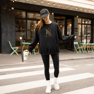 Gold Tone Registered Nurse Unisex Organic Raglan Sweatshirt - MedTheories