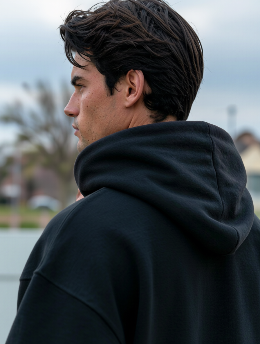 The Caduceus — Embroidered RN Hoodie | Noir Collection