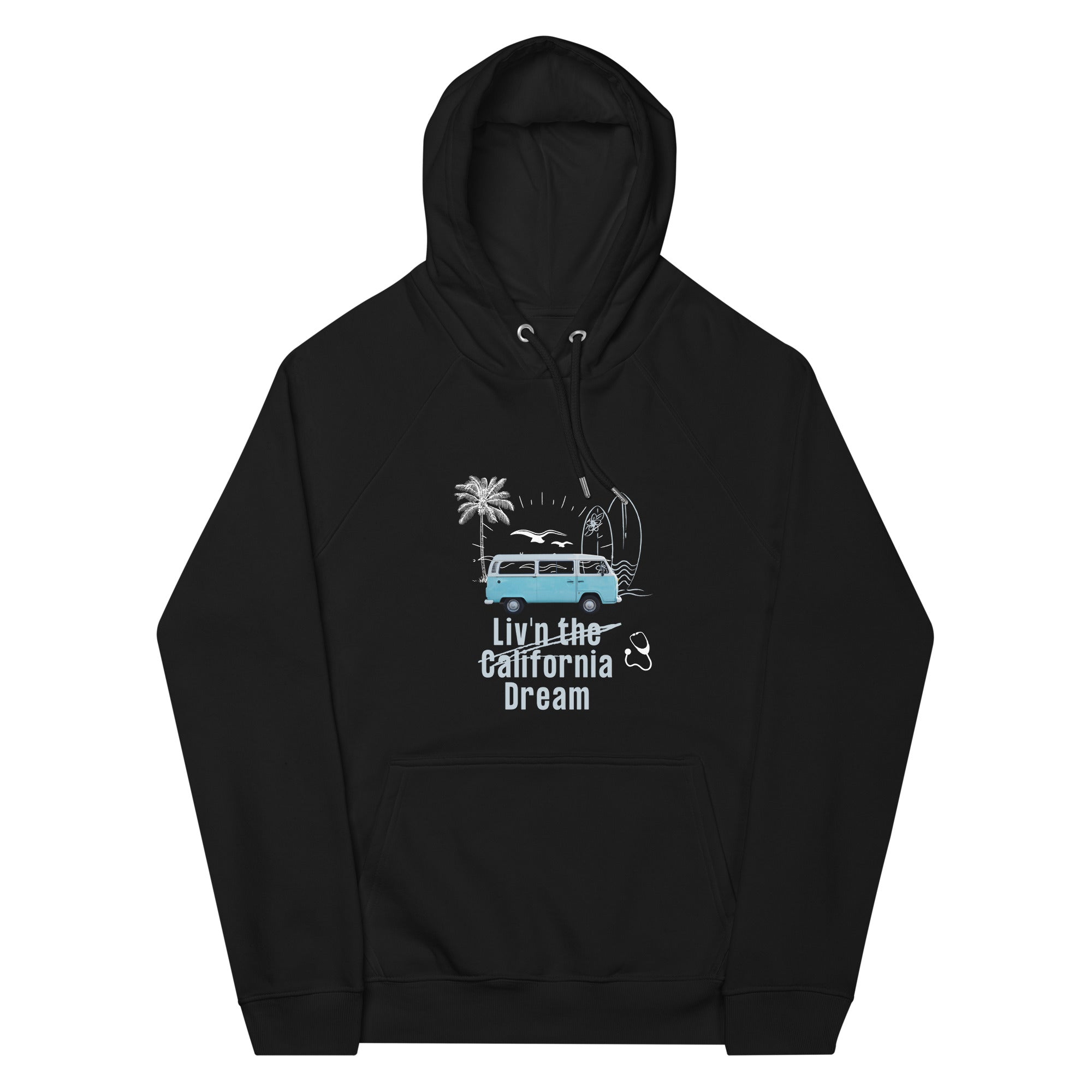 Liv'n The California Dream Unisex Eco Raglan Hoodie - MedTheories