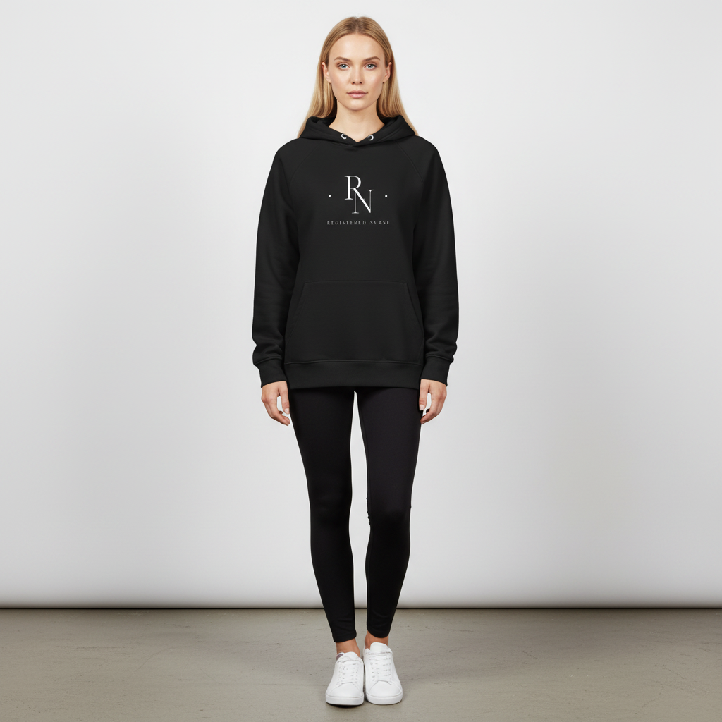 Registered Nurse Merged Initials Unisex Eco Raglan Hoodie