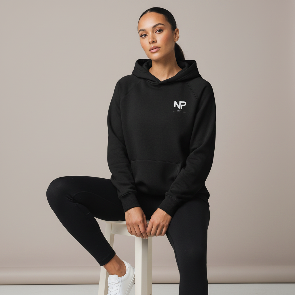 Nurse Practitioner Minimalist Unisex Organic Raglan Hoodie