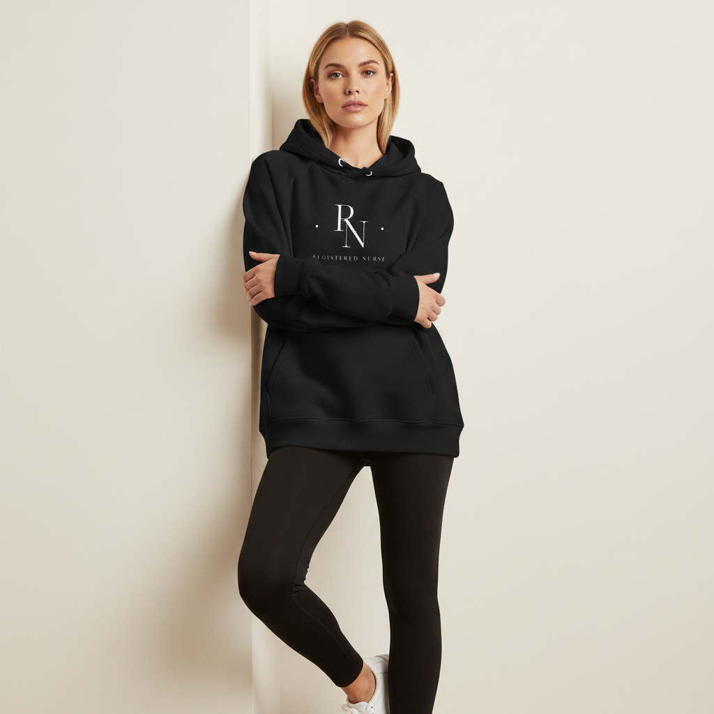 Registered Nurse Merged Initials Unisex Eco Raglan Hoodie