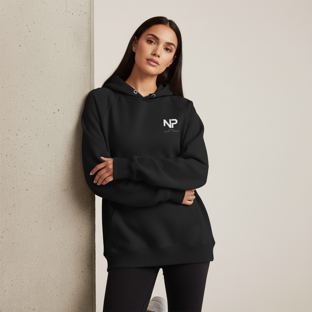 Nurse Practitioner Minimalist Unisex Organic Raglan Hoodie