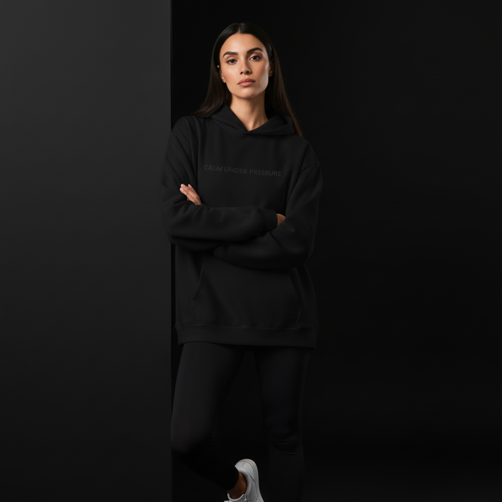 Calm Under Pressure — Embroidered Hoodie | Noir Collection