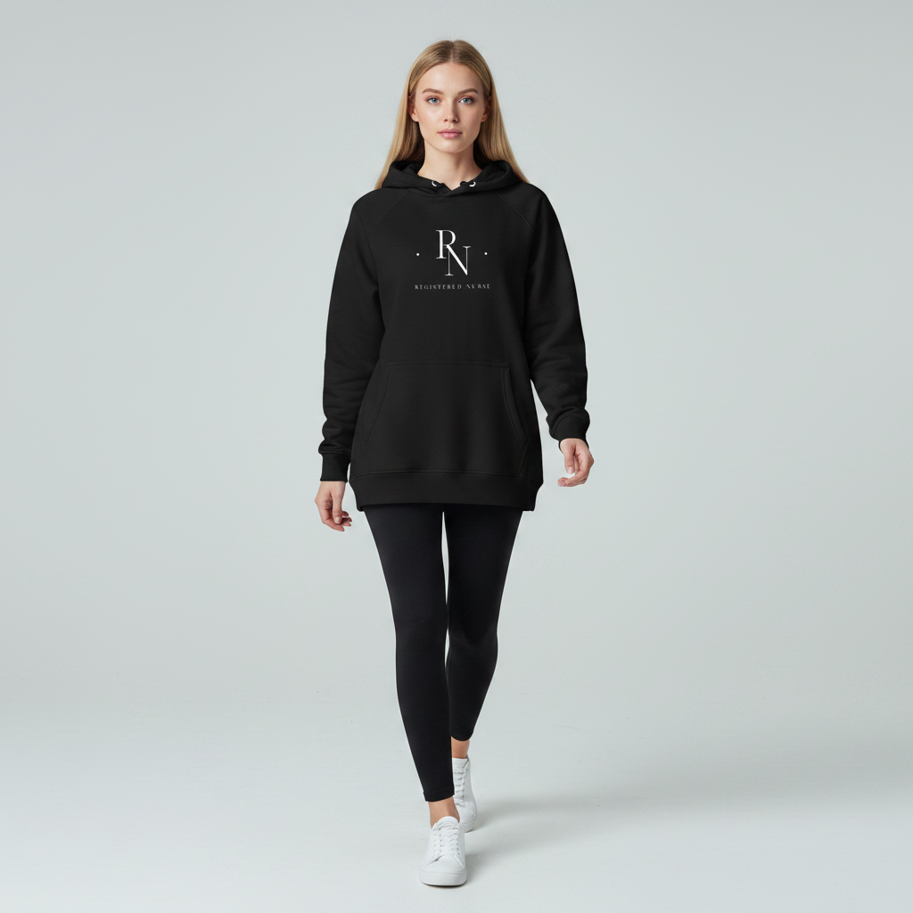 Registered Nurse Merged Initials Unisex Eco Raglan Hoodie