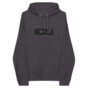 Minimalist Embroidered ICU Unisex Eco Raglan Hoodie - MedTheories