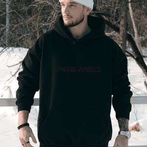 Minimalist Embroidered PRE-MED Unisex Eco Raglan Hoodie - MedTheories