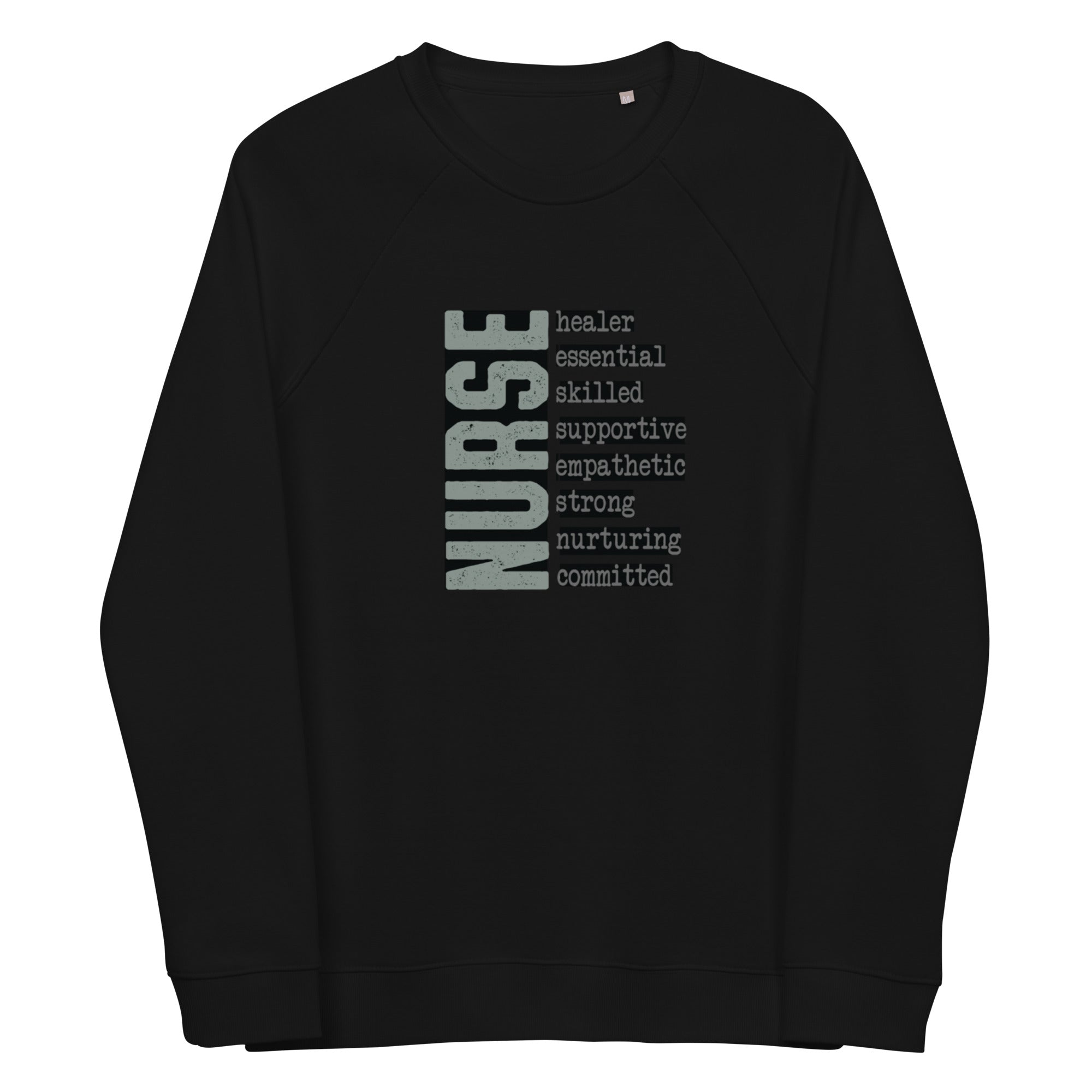 Nurse Healer Unisex Organic Raglan Sweatshirt - MedTheories