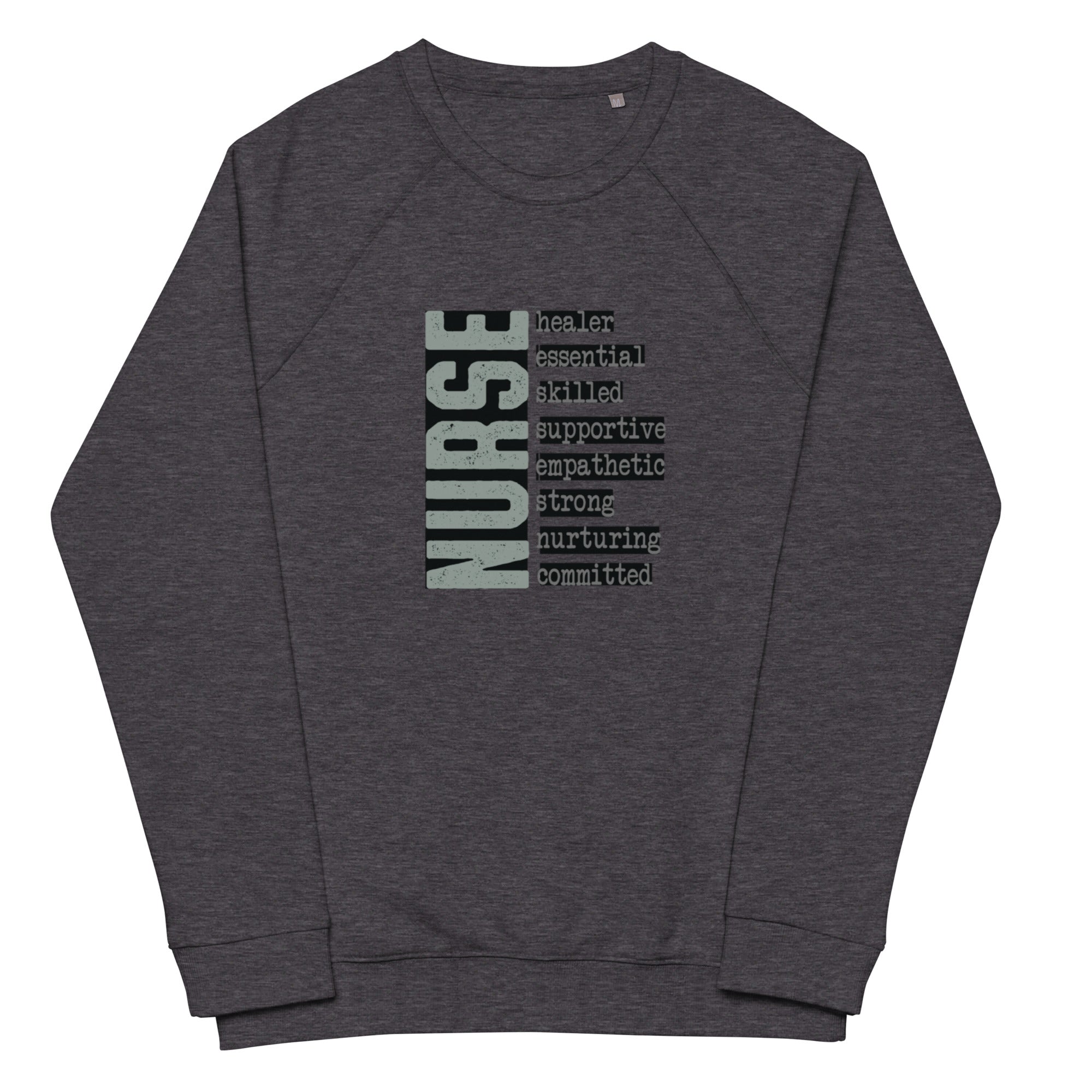 Nurse Healer Unisex Organic Raglan Sweatshirt - MedTheories