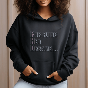 PHD Pursuing Her Dreams Unisex Eco Raglan Hoodie - MedTheories