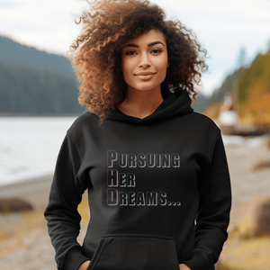 PHD Pursuing Her Dreams Unisex Eco Raglan Hoodie - MedTheories