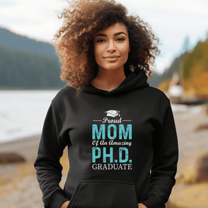 Proud Mom Of An Amazing PH.D. Graduate Unisex Eco Raglan Hoodie - MedTheories