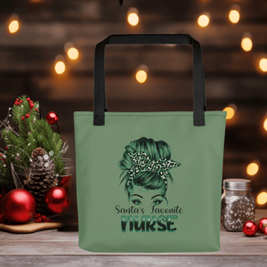 Santa's Favorite Nurse Tote Bag - MedTheories