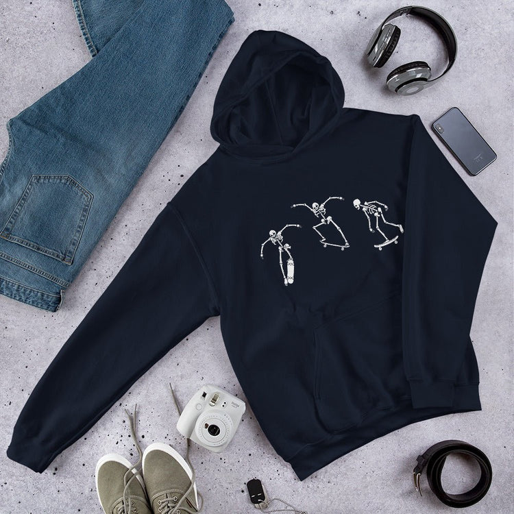 Skateboarding Skeletons Unisex Hoodie - MedTheories