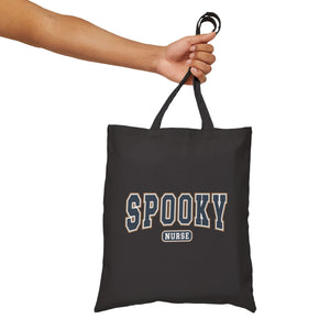 Spooky Nurse Cotton Canvas Tote Bag - MedTheories