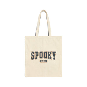 Spooky Nurse Cotton Canvas Tote Bag - MedTheories