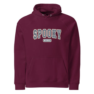 Spooky Nurse Unisex Eco Raglan Hoodie - MedTheories