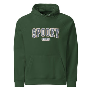 Spooky Nurse Unisex Eco Raglan Hoodie - MedTheories