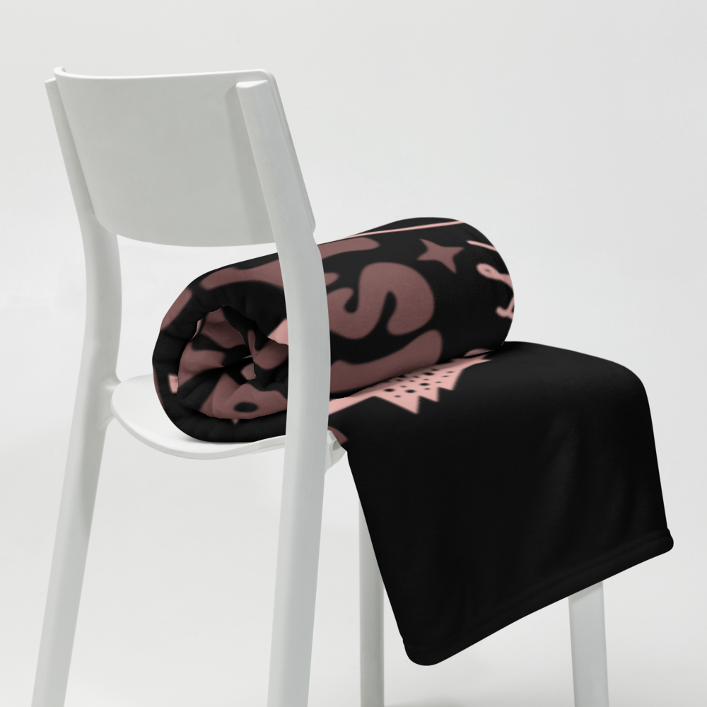 Christmas Pink Nurse Crew Throw Blanket