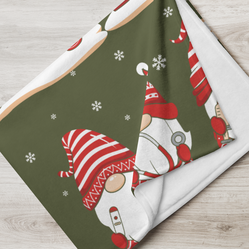Christmas Gnomes Throw Blanket