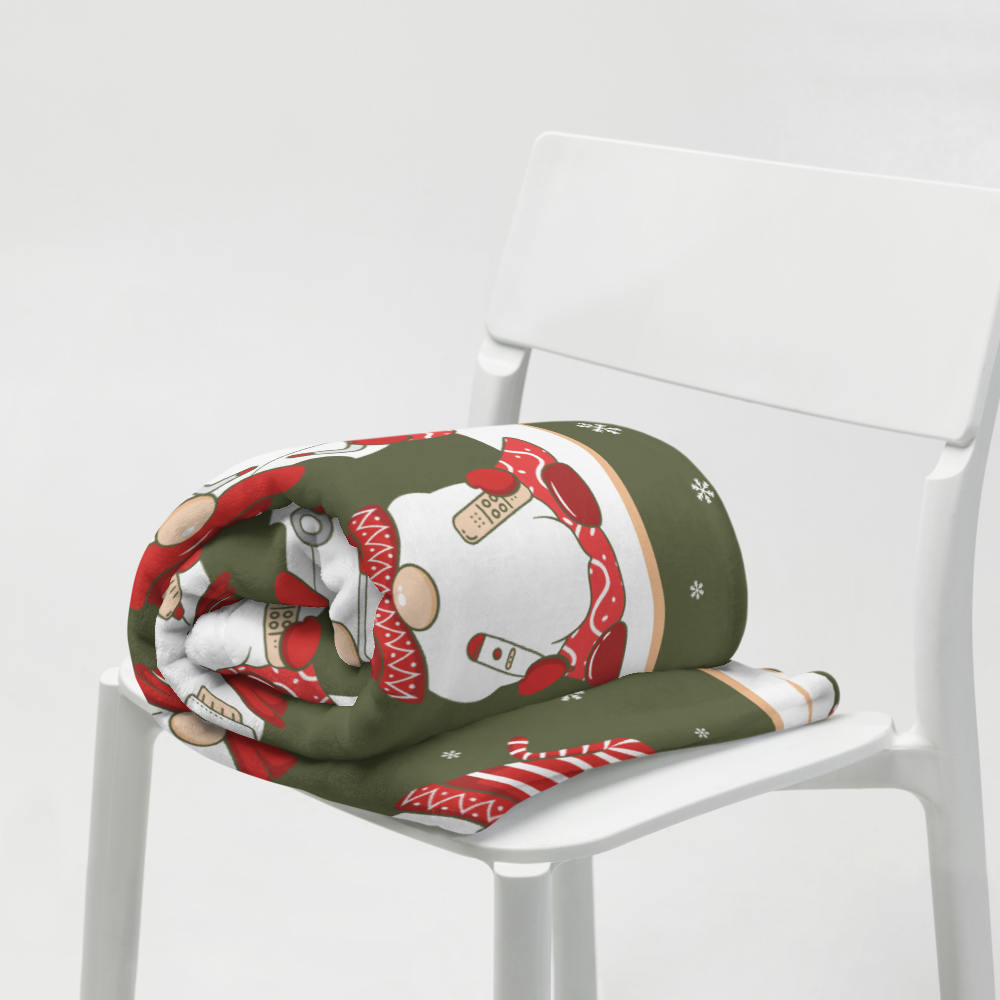 Christmas Gnomes Throw Blanket