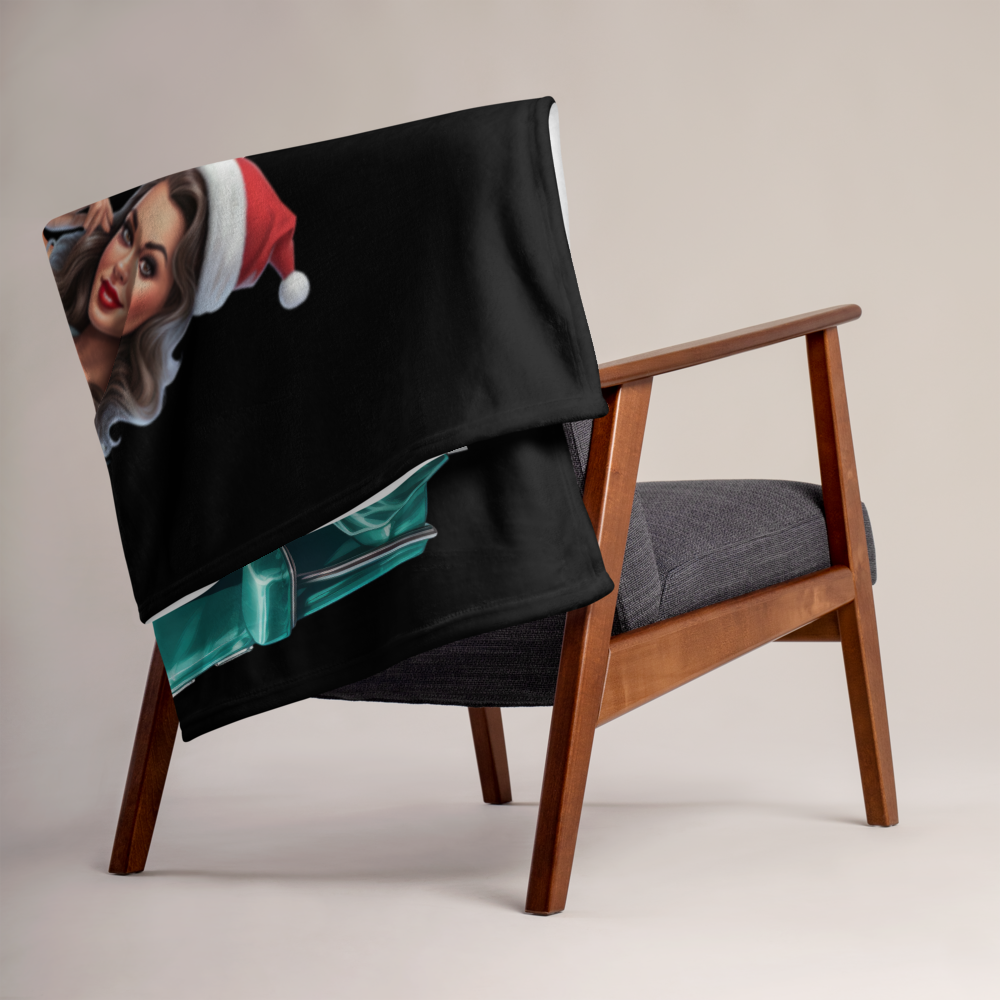 Vintage Nurse Christmas Throw Blanket