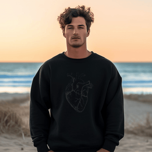 Anatomy Of A Heart Unisex Organic Raglan Sweatshirt - MedTheories