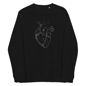 Anatomy Of A Heart Unisex Organic Raglan Sweatshirt - MedTheories