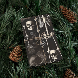 Black Vintage Skeletons Gift Wrap Papers - MedTheories