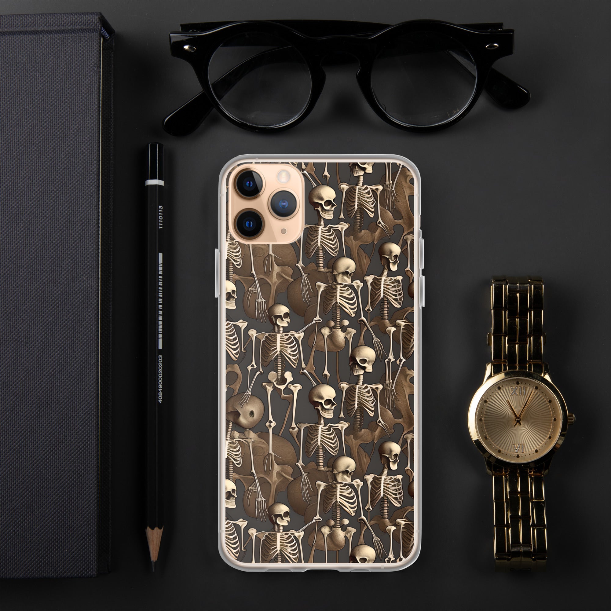 Brown Vintage Skeletons Clear Case for iPhone® - MedTheories